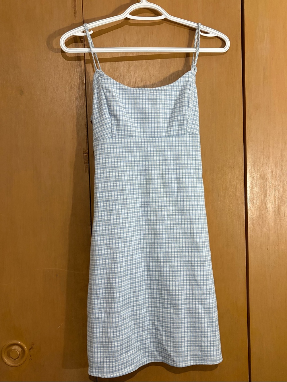 Brandy Melville Light Blue Gingham Mini Dress